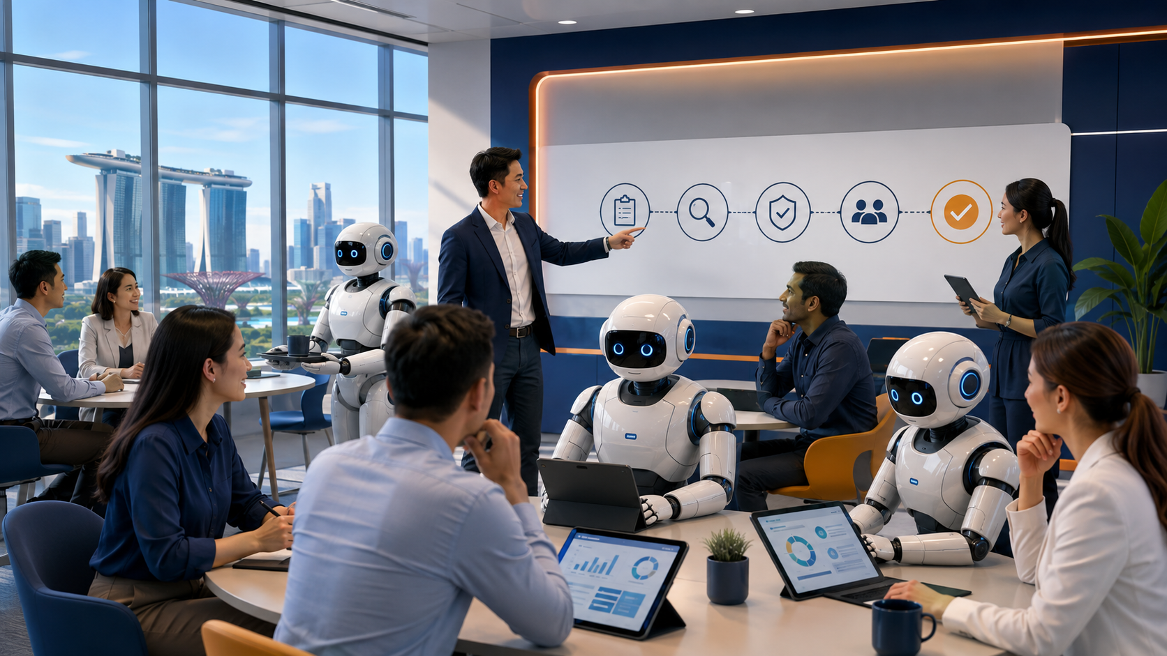 Business professionals learning to supervise concurrent AI agent work