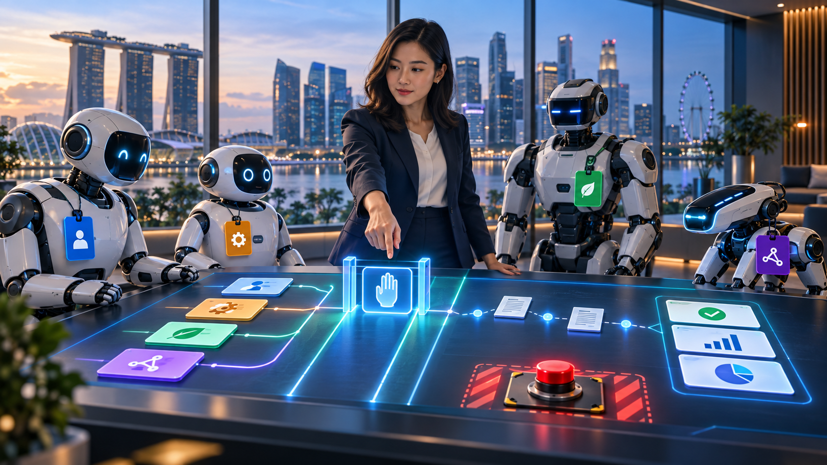 Business professional learning to supervise governed AI agents