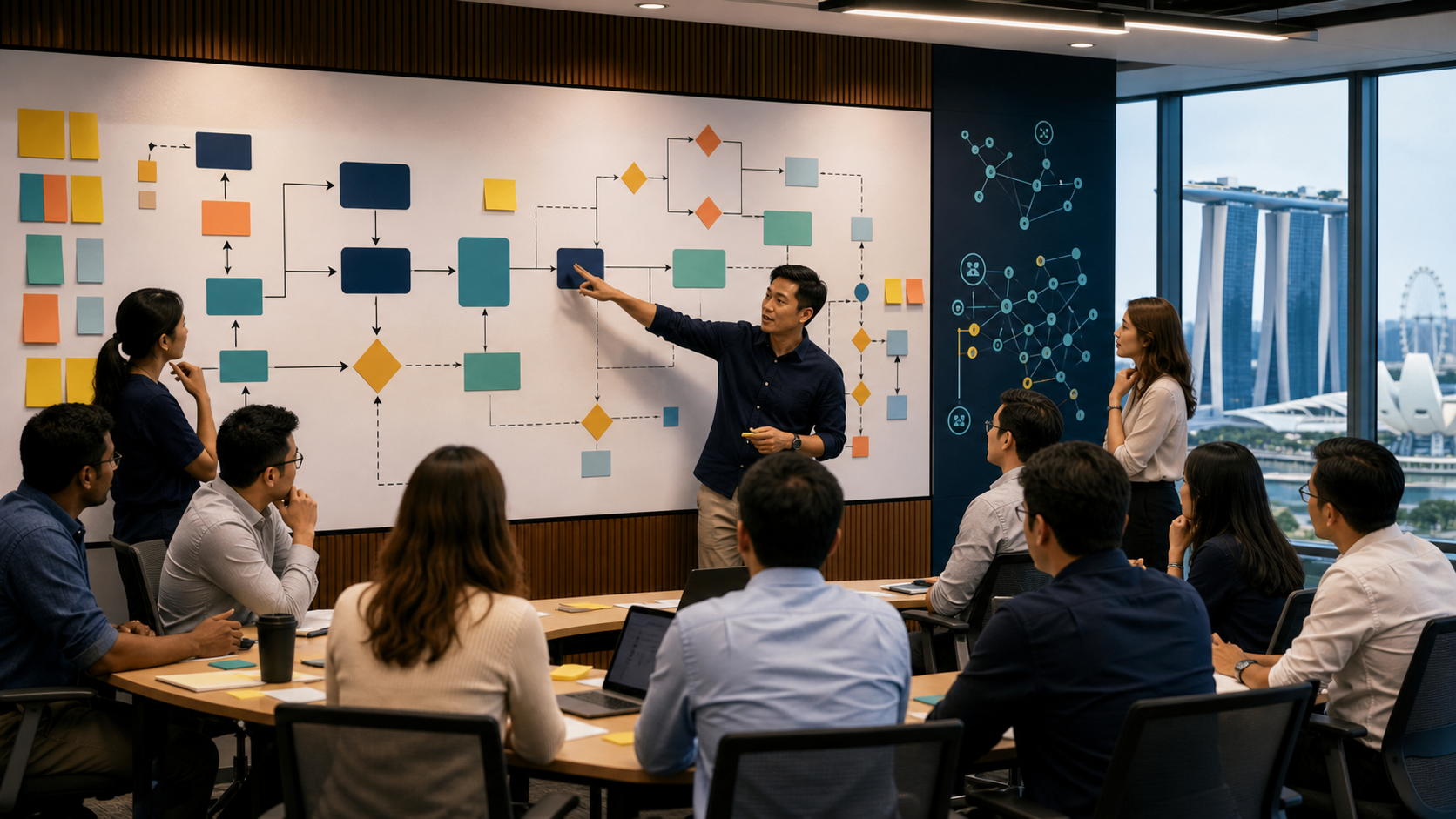 Business professionals turning vague AI requests into clear workflow problem statements